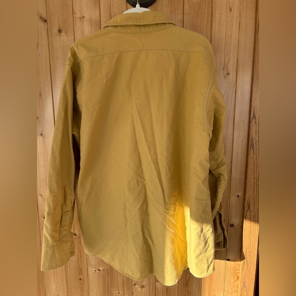 Men’s Wear Guard Embroidered Pheasant Mustard Yellow Button Up - Picture 4 of 8
